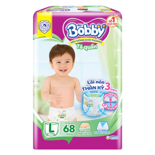 Bỉm tã quần Bobby size L 68 miếng (9-13kg)